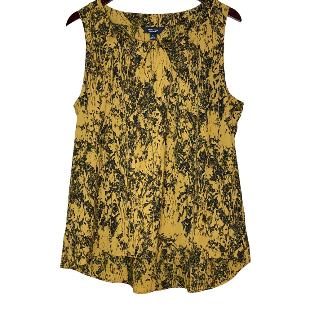 SIMPLY VERA WANG SLEEVELESS FLORAL PRINTED TOP XL